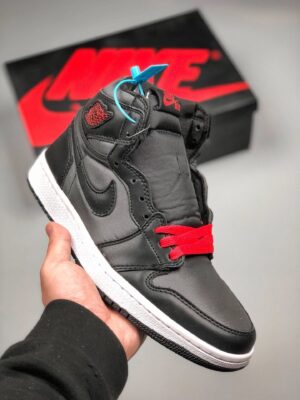 AJ Jordan 1 High OG Black Satin Black/Gym Red-Black-White