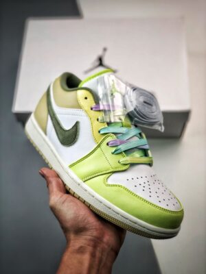 AJ Jordan 1 Low Sail/Light Olive-Pale Citron-Desert FD9906-131