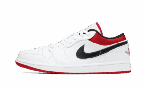 AJ JORDAN 1 LOW WHITE UNIVERSITY RED BLACK