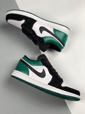 AJ Jordan 1 Low White/Black-Mystic Green 553558-113