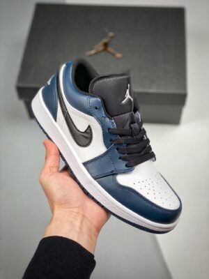 AJ Jordan 1 Low White/Dark Teal-Black 553558-411