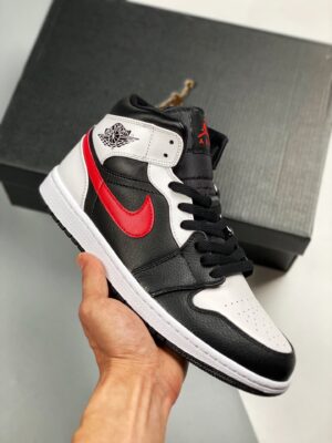 AJ Jordan 1 Mid 'Chicago' Black/Chile Red-White 554724-075