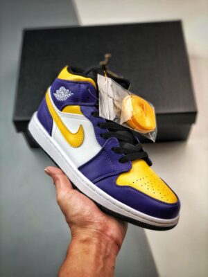 AJ Jordan 1 Mid "Lakers" Dark Concord/Taxi-White-Black DQ8426-517