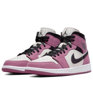 AJ Jordan 1 Mid Sail/Berry Pink-Black