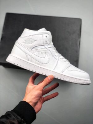 AJ Jordan 1 Mid "Triple White" 554724-109