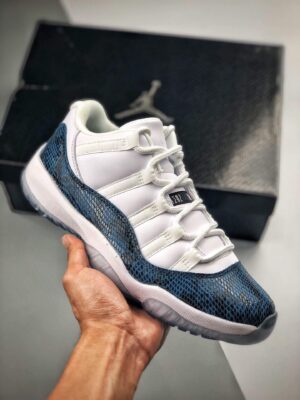 AJ Jordan 11 Navy Snakeskin CD6846-102 Men and Women Size from US 5.5 to US 11