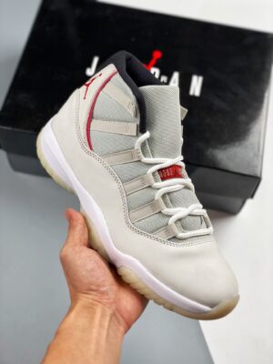 AJ Jordan 11 Platinum Tint/Sail-University Red 378037-016