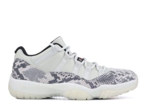 AJ Jordan 11 Retro Low 'Light Bone Snakeskin' Unfading Sneaker