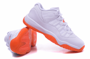 AJ Jordan 11 Women's Shoes White Orange