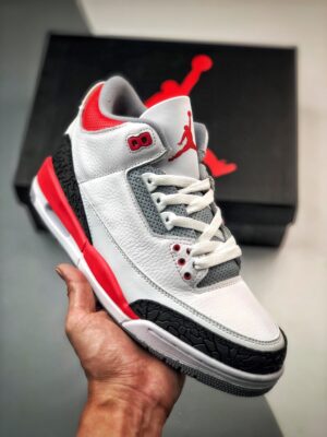 AJ Jordan 3 White/Fire Red-Silver-Black 136064-120