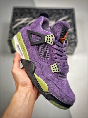 AJ Jordan 4 Canyon Purple/Black-Alligator-Saftey Orange AQ9129-500