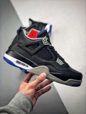 AJ Jordan 4 Motorsport Away Black/Game Royal-Matte Silver-White 308497-006