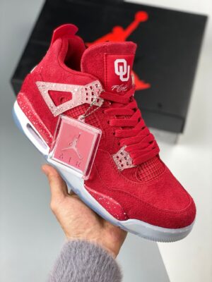 AJ Jordan 4 Oklahoma Sooners PE Red Suede