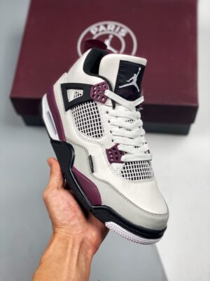 AJ Jordan 4 PSG White/Neutral Grey-Black-Bordeaux CZ5624-100