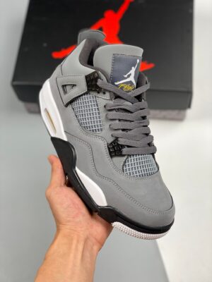 AJ Jordan 4 Retro Cool Grey/Chrome-Dark Charcoal-Varsity Maize 308497-001