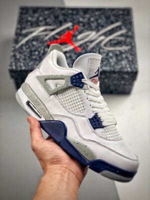 AJ Jordan 4 White/Midnight Navy/Light Smoke Grey/Fire Red DH6927-140