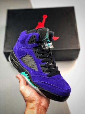 AJ Jordan 5 'Alternate Grape' Grape Ice/Black-Clear-New Emerald 136027-500