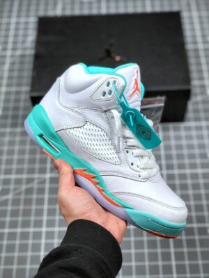 AJ Jordan 5 Crimson Pule/Light Aqua-Black 440892-100