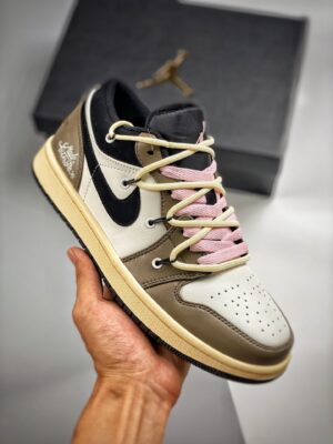 Custom AJ Jordan 1 Low White Brown Black